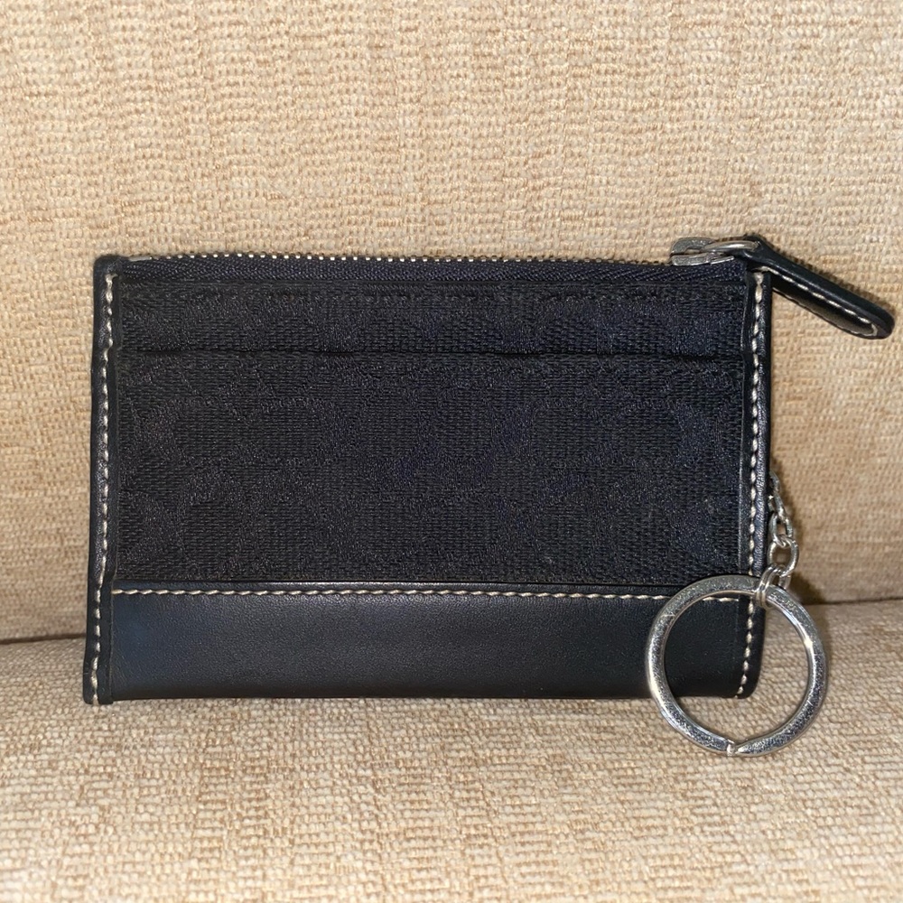 Coach Signature Zip Key Case